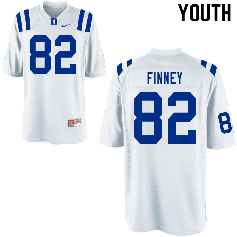Youth #82 Cole Finney Duke Blue Devils College Football Jerseys Sale-White - Click Image to Close